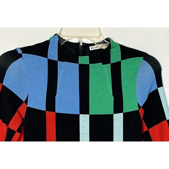 Alice + Olivia Multicolor Checkered Midi Dress - Picture 9 of 13